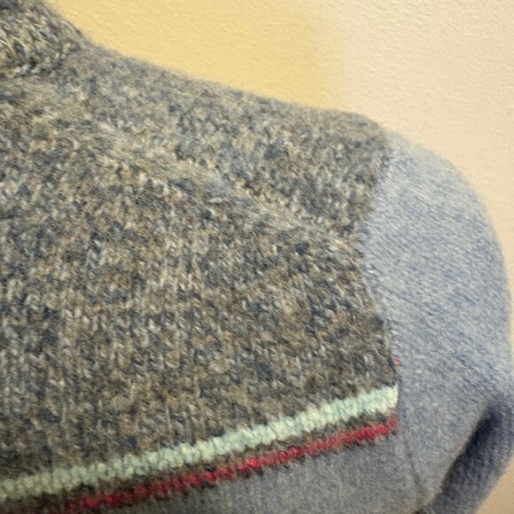 NWT Marc Jacobs Tattoo mock neck sweater in engineered stripe blue combo - Picture 9 of 13